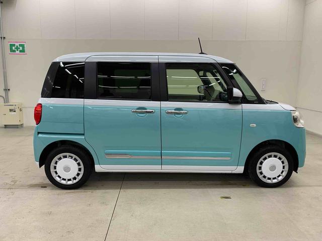 ムーヴキャンバスストライプスG 2WD元当社試乗車 9インチディスプレイオーディオ 両側電動スライドドア LEDヘッドライト オートライト シートヒーター 電動格納ドアミラー スマートアシスト バックカメラ プッシュボタンスタート(群馬県)の中古車