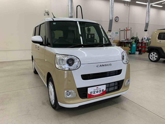 ムーヴキャンバスストライプスＧ　２ＷＤ両側電動スライドドア・ＬＥＤヘッドライト・バックカメラ・シートヒーター・スマートアシスト・アイドリングストップ・プッシュボタンスタート・オートライト・オートマチックハイビーム・オートエアコン（群馬県）の中古車