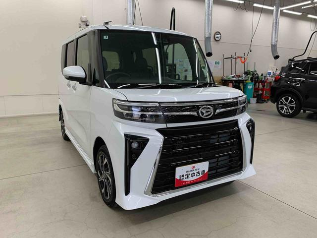 タントカスタムX 2WD両側電動スライドドア・LEDヘッドライト・オートライト・スマートアシスト・プッシュスタートボタン・アイドリングストップ・シートヒーター・電動格納式ドアミラー・電動パーキングブレーキ(群馬県)の中古車