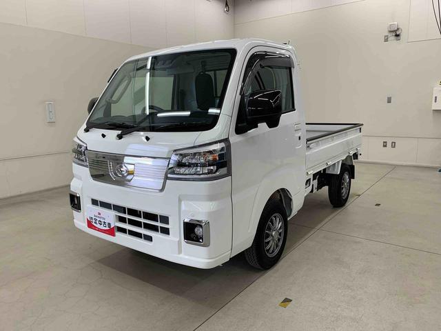 ハイゼットトラックEXT 4WD 走行14233キロ 純正ナビ7インチナビ LEDヘッドライト オートライト 5速MT マニュアルエアコン キーフリー プッシュボタンスタート アイドリングストップ 電動格納式ドアミラー スマートアシスト(群馬県)の中古車