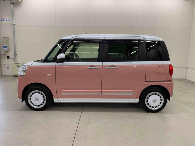 ムーヴキャンバスストライプスＧ　２ＷＤ両側電動スライドドア・ＬＥＤヘッドライト・バックカメラ・シートヒーター・スマートアシスト・アイドリングストップ・プッシュボタンスタート・オートライト・オートマチックハイビーム・オートエアコン（群馬県）の中古車