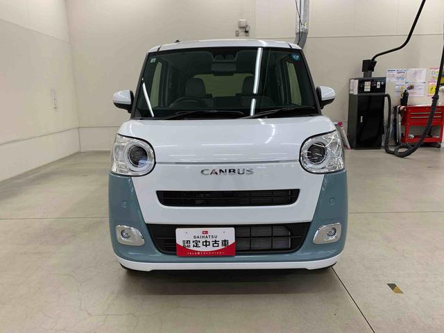 ムーヴキャンバスストライプスG 4WDプッシュボタンスタート オートエアコン 電動格納式ドアミラー LEDヘッドライト オートライト 両側電動スライドドア シートヒーター アイドリングストップ バックカメラ スマートアシスト(群馬県)の中古車