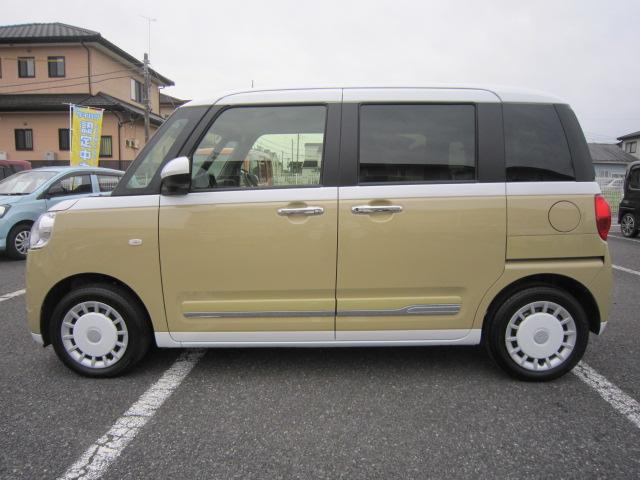 ムーヴキャンバスストライプスG両側電動スライドドア 衝突軽減ブレーキ車線逸脱警報 LEDライト LEDフォグランプ 運転席助手席シートヒーター キーフリー アイドリングストップ レーンキープアシスト(栃木県)の中古車