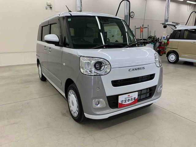 ムーヴキャンバスストライプスＧ　２ＷＤ２ＷＤ　ＣＶＴ　両側電動スライドドア　ＬＥＤヘッドライト　バックカメラ対応車　シートヒーター　スマートアシスト　オートライト　ホッとカップホルダー　置きラクＢＯＸ　電動パーキングブレーキ（群馬県）の中古車