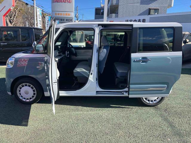 ムーヴキャンバスストライプスＧターボ　パノラマモニター対応まごころ保証　１年間・走行距離無制限付・パノラマモニターカメラ・ＬＥＤヘッドライト・フロントフォグランプ・両側電動スライドドア・電動パーキング・ホールド機能（東京都）の中古車