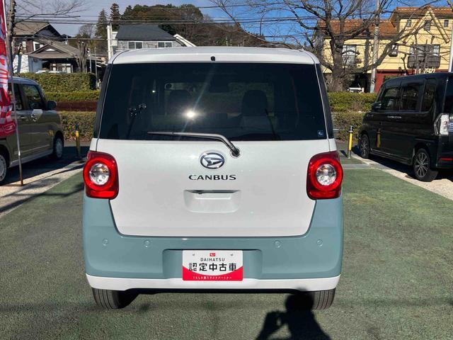 ムーヴキャンバスストライプスＧターボ　パノラマモニター対応まごころ保証　１年間・走行距離無制限付・パノラマモニターカメラ・ＬＥＤヘッドライト・フロントフォグランプ・両側電動スライドドア・電動パーキング・ホールド機能（東京都）の中古車