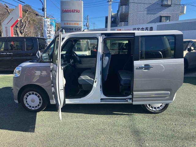 ムーヴキャンバスストライプスＧ　パノラマモニター対応まごころ保証　１年間・走行距離無制限付・ＬＥＤヘッドライト・フロントフォグランプ・両側電動スライドドア・電動パーキング・ホールド機能・オートエアコン・キーフリーキー（東京都）の中古車