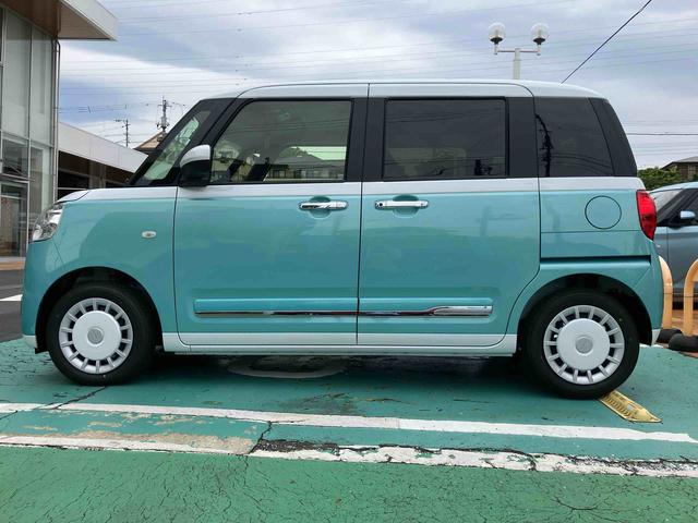 ムーヴキャンバスストライプスGターボ 届け出済み未使用車保証 新車保証・まごころ保証 1年間・走行距離無制限付き・両ドア電動スライドドア・LEDヘッドライト装備・シートヒーター装備(東京都)の中古車
