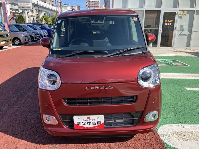 ムーヴキャンバスセオリーＧ　全周囲カメラ対応　シートヒーター　オートエアコン保証１年間・距離無制限付き　オートブレーキホールド機能　前後コーナーセンサー　アイドリングストップ　ＣＤステレオ　ホッとカップホルダー　置き楽ボックス　パワーウィンドウ　両側電動スライドドア（東京都）の中古車