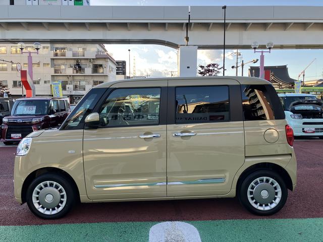 ムーヴキャンバスセオリーG 7インチナビ パノラマモニター フルセグ保証1年間・距離無制限付き オートエアコン 電動パーキングブレーキ オートブレーキホールド機能 シートヒーター ホッとカップホルダー 置き楽ボックス ナビ連動前後方ドラレコ キーフリー(東京都)の中古車