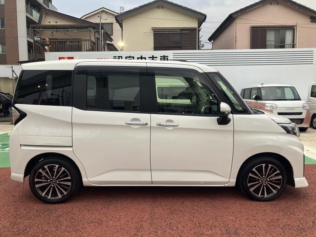 トールカスタムＧ　ターボ　　９インチナビ　ＥＴＣ　パノラマモニター保証１年間・距離無制限付き　ＡＣＣ　ＡＤＢ　電動パーキングブレーキ　オートブレーキホールド機能　前方ドラレコ　両側電動スライドドア　前後コーナーセンサー　電動格納ミラー　パワーウィンドウ（東京都）の中古車