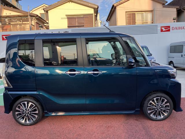 タントカスタムＲＳ　届け出済み未使用車　パノラマモニター対応保証１年間・距離無制限付き　キーフリー　前後コーナーセンサー　両側電動スライドドア　アイドリングストップ　電動パーキングブレーキ　オートブレーキホールド機能　１５インチアルミホイール　シートヒーター（東京都）の中古車