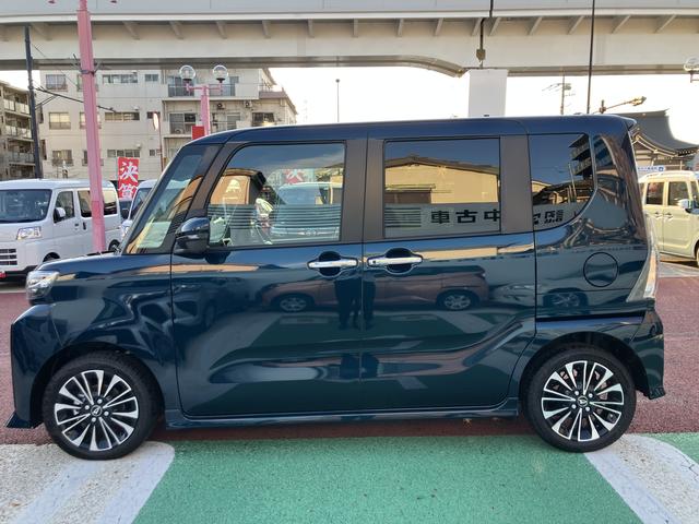 タントカスタムＲＳ　届け出済み未使用車　パノラマモニター対応保証１年間・距離無制限付き　キーフリー　前後コーナーセンサー　両側電動スライドドア　アイドリングストップ　電動パーキングブレーキ　オートブレーキホールド機能　１５インチアルミホイール　シートヒーター（東京都）の中古車