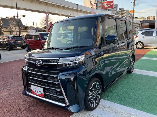 タントカスタムＲＳ　届け出済み未使用車　パノラマモニター対応保証１年間・距離無制限付き　キーフリー　前後コーナーセンサー　両側電動スライドドア　アイドリングストップ　電動パーキングブレーキ　オートブレーキホールド機能　１５インチアルミホイール　シートヒーター（東京都）の中古車