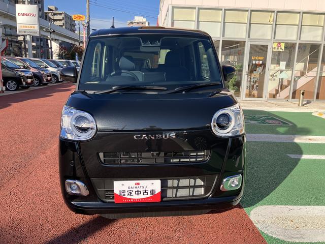 ムーヴキャンバスセオリーＧターボ　届け出済み未使用車　全周囲カメラ対応保証１年間・距離無制限付き　ホッとカップホルダー　置き楽ボックス　　　　　シートヒーター　電動パーキングブレーキ　オートブレーキホールド機能　前後コーナーセンサー　全車速追従機能付きＡＣＣ　キーフリー（東京都）の中古車