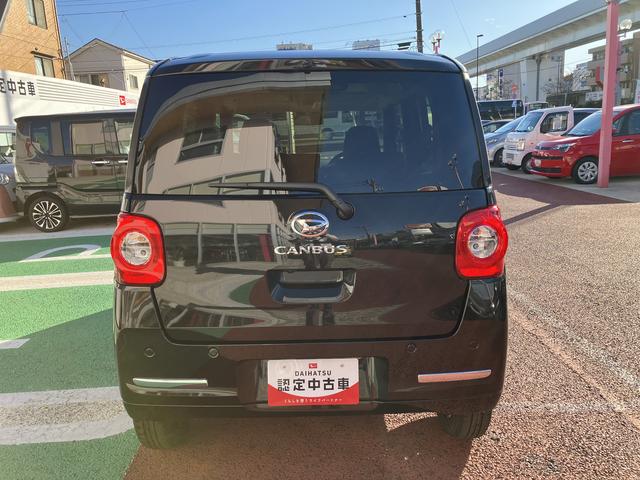 ムーヴキャンバスセオリーＧターボ　届け出済み未使用車　全周囲カメラ対応保証１年間・距離無制限付き　ホッとカップホルダー　置き楽ボックス　　　　　シートヒーター　電動パーキングブレーキ　オートブレーキホールド機能　前後コーナーセンサー　全車速追従機能付きＡＣＣ　キーフリー（東京都）の中古車