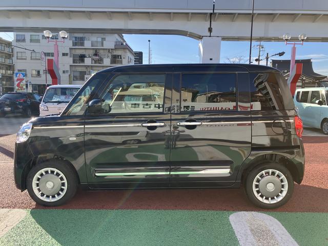 ムーヴキャンバスセオリーＧターボ　届け出済み未使用車　全周囲カメラ対応保証１年間・距離無制限付き　ホッとカップホルダー　置き楽ボックス　　　　　シートヒーター　電動パーキングブレーキ　オートブレーキホールド機能　前後コーナーセンサー　全車速追従機能付きＡＣＣ　キーフリー（東京都）の中古車