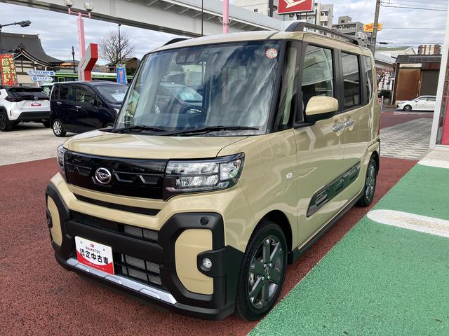 タントファンクロスターボ　純正７インチナビ　バックカメラ　ＥＴＣ保証１年間・距離無制限付き　ナビ連動前後方ドラレコ　電動パーキングブレーキ　オートブレーキホールド機能　シートヒーター　両側電動スライドドア　オートハイビーム　純正１５インチアルミホイール（東京都）の中古車