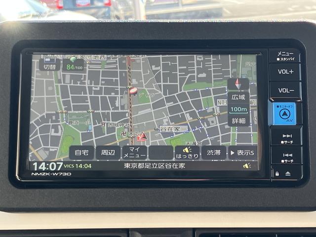 ムーヴキャンバスストライプスＧターボ　　純正７インチナビ　パノラマモニター保証１年間・距離無制限付き　ＥＴＣ　シートヒーター　前後コーナーセンサー　電動パーキングブレーキ　オートブレーキホールド機能　アダプティブクルーズコントロール　ＡＤＢ　両側電動スライドドア（東京都）の中古車