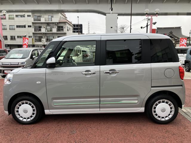 ムーヴキャンバスストライプスＧ　パノラマモニター仕様　シートヒーター保証１年間・距離無制限付き　ＣＤステレオ　電動パーキングブレーキ　オートブレーキホールド機能　ホッとカップホルダー　置き楽ボックス　ＡＤＢ　パワーウィンドウ　ＦＭ／ＡＭラジオ　キーフリー（東京都）の中古車