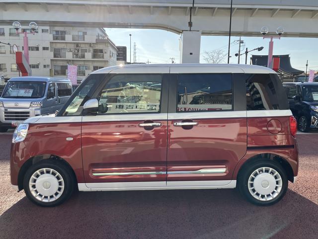 ムーヴキャンバスストライプスＧ　９インチディスプレイオーディオ　バックカメラ保証　新車保証・まごころ保証　１年間・走行距離無制限付き　電動パーキングブレーキ　オートブレーキホールド機能　両側電動スライドドア　前後コーナーセンサー　ホッとカップホルダー　ＡＤＢ　シートヒーター（東京都）の中古車