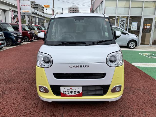 ムーヴキャンバスストライプスＧターボ　純正７インチナビ　パノラマモニター保証１年間・距離無制限付き　両側電動スライドドア　ナビ連動前後方ドラレコ　ＡＣＣ　アダプティブドライビングビーム　電動パーキングブレーキ　オートブレーキホールド機能　前後コーナーセンサー（東京都）の中古車