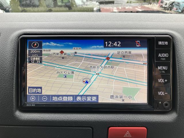 ハイエースバンロングDX 7インチナビ 全周囲カメラ ETC ドラレコ保証 新車保証・まごころ保証 1年間・走行距離無制限付き 電動格納ミラー パワーウィンドウ マニュアルエアコン 最大積載量1250Kg FM/AMラジオ(東京都)の中古車