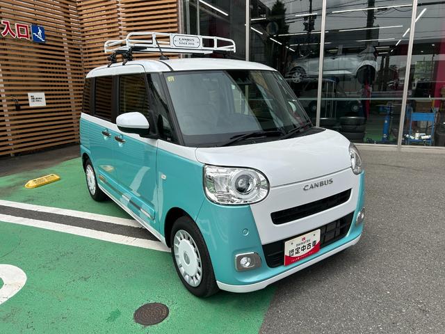 ムーヴキャンバスストライプスＧターボ　純正ナビ　バックカメラ　ドラレコＥＴＣ純正ナビ、地デジＴＶ、バックカメラ、ドラレコ、ＥＴＣ、フロント左右シートヒーター、ステアリングスイッチ、クルーズコントロール、コーナーセンサー、カーペットマット、電動パーキング、純正ルーフキャリア（東京都）の中古車