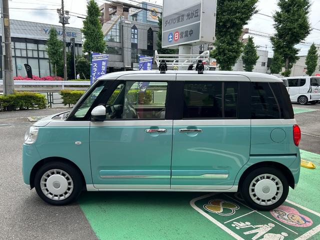 ムーヴキャンバスストライプスＧターボ　純正ナビ　バックカメラ　ドラレコＥＴＣ純正ナビ、地デジＴＶ、バックカメラ、ドラレコ、ＥＴＣ、フロント左右シートヒーター、ステアリングスイッチ、クルーズコントロール、コーナーセンサー、カーペットマット、電動パーキング、純正ルーフキャリア（東京都）の中古車