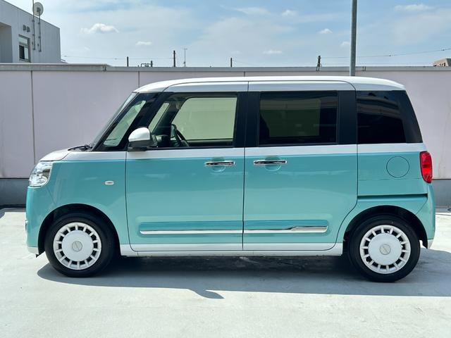 ムーヴキャンバスストライプスＧターボ　純正ナビ　バックモニター　ドラレコ保証　新車保証・まごころ保証　１年間・走行距離無制限付き、純正ナビ、バックカメラ、地デジＴＶ、ＬＥＤフォグランプ、コーナーセンサー、フロント左右シートヒーター、オートエアコン、カーペットマット（東京都）の中古車