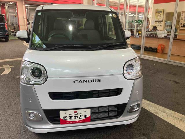 ムーヴキャンバスストライプスＧ　パノラマモニター　ＣＤチューナー保証　新車保証・まごころ保証　１年間・走行距離無制限付き　全方位カメラ　ＬＥＤヘッドランプ　ＬＥＤフォグランプ　前席シートヒーター　電動パーキングブレーキ　ホッとカップホルダー　両側電動スライドドア（東京都）の中古車
