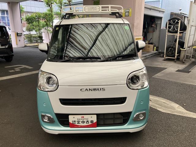 ムーヴキャンバスストライプスG 7インチナビ 前後ドラレコ パノラマモニター保証 新車保証・まごころ保証 1年間・走行距離無制限付き(東京都)の中古車