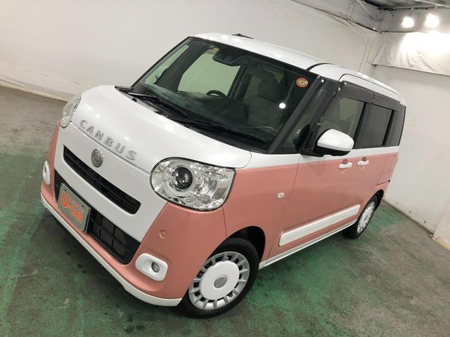 ムーヴキャンバスストライプスGターボ 走行16255キロ/純正ナビ/ドラレコ1年保証距離無制限 走行距離16255キロ 純正フルセグナビ パノラマモニター ドラレコ 純正マット サイドエアバッグ LEDヘッドランプ アイドリングストップ シートヒーター 両側電動スライドドア(東京都)の中古車