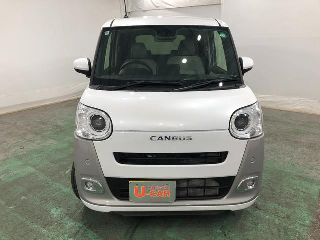 ムーヴキャンバスストライプスGターボ 走行9950キロ/新品ナビ/ドラレコ1年保証距離無制限 走行距離9950キロ フルセグナビ バックカメラ ドラレコ 純正マット サイドエアバッグ LEDヘッドランプ アイドリングストップ シートヒーター 両側電動スライドドア キーフリー(埼玉県)の中古車