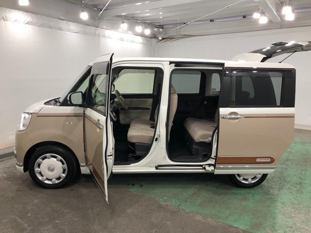 ムーヴキャンバスＧメイクアップリミテッド　ＳＡIII　走行７３５０キロ／ナビ一年保証・走行距離無制限走行７３５０キロ　車検整備付　フルセグナビ　ブルートゥース　全周囲カメラ　ドラレコ　サイドエアバック　オートライト　両側電動スライドドア　ＬＥＤヘッドライト（埼玉県）の中古車