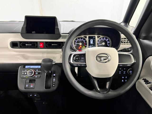 ムーヴキャンバスストライプスＧ　走行６６４７キロ／クリアランスソナー一年保証・走行距離無制限　走行６６４７キロ　サイドエアバック　クリアランスソナー　オートマチックハイビーム　オートライト　ＬＥＤヘッドライト　ベンチシート　シートヒーター　両側電動スライドドア（埼玉県）の中古車