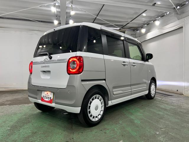 ムーヴキャンバスストライプスＧ　走行６６４７キロ／クリアランスソナー一年保証・走行距離無制限　走行６６４７キロ　サイドエアバック　クリアランスソナー　オートマチックハイビーム　オートライト　ＬＥＤヘッドライト　ベンチシート　シートヒーター　両側電動スライドドア（埼玉県）の中古車