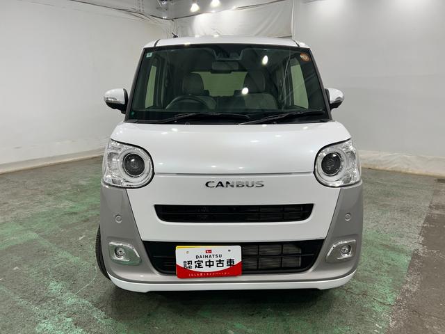 ムーヴキャンバスストライプスＧ　走行６６４７キロ／クリアランスソナー一年保証・走行距離無制限　走行６６４７キロ　サイドエアバック　クリアランスソナー　オートマチックハイビーム　オートライト　ＬＥＤヘッドライト　ベンチシート　シートヒーター　両側電動スライドドア（埼玉県）の中古車