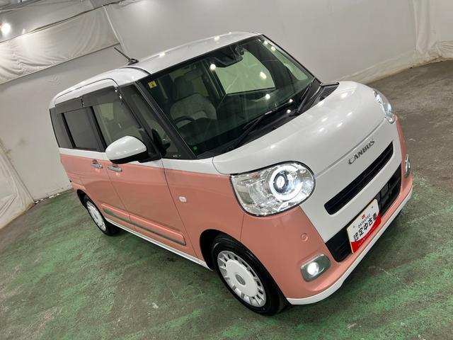 ムーヴキャンバスストライプスＧターボ　走行１４０７９キロ／ナビ／ドラレコ一年保証・走行距離無制限走行１４０７９キロ　フルセグナビ　ブルートゥース　バックカメラ　ドラレコ　ＥＴＣ　クリアランスソナー　オートライト　ＬＥＤヘッドライト　シートヒーター　両側電動スライドドア（埼玉県）の中古車