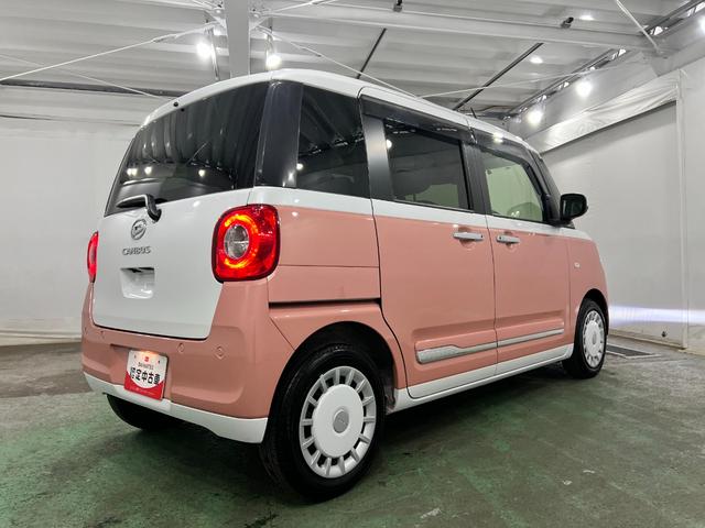 ムーヴキャンバスストライプスＧターボ　走行１４０７９キロ／ナビ／ドラレコ一年保証・走行距離無制限走行１４０７９キロ　フルセグナビ　ブルートゥース　バックカメラ　ドラレコ　ＥＴＣ　クリアランスソナー　オートライト　ＬＥＤヘッドライト　シートヒーター　両側電動スライドドア（埼玉県）の中古車