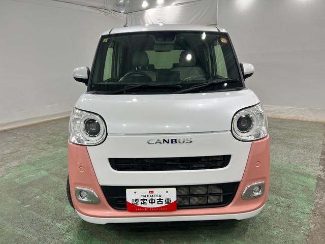 ムーヴキャンバスストライプスＧターボ　走行１４０７９キロ／ナビ／ドラレコ一年保証・走行距離無制限走行１４０７９キロ　フルセグナビ　ブルートゥース　バックカメラ　ドラレコ　ＥＴＣ　クリアランスソナー　オートライト　ＬＥＤヘッドライト　シートヒーター　両側電動スライドドア（埼玉県）の中古車