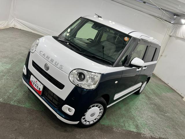 ムーヴキャンバスストライプスＧ　走行１４４２４キロ／ナビ／バックカメラ一年保証・走行距離無制限　フルセグナビ　Ｂｌｕｅｔｏｏｔｈ　バックカメラ　ドラレコ　ＥＴＣ　クリアランスソナー　オートライト　ＬＥＤヘッドライト　シートヒーター　両側電動スライドドア（埼玉県）の中古車
