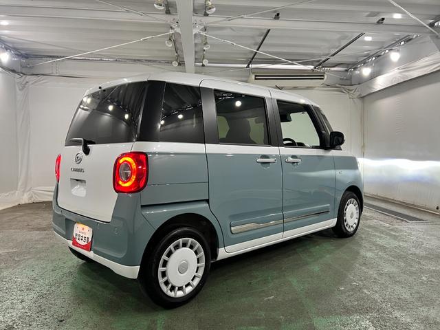 ムーヴキャンバスストライプスＧターボ　走行１１８７６キロ／車検整備付１年保証・走行距離無制限　サイドエアバック　クリアランスソナー　オートマチックハイビーム　オートライト　ＬＥＤヘッドライト　ベンチシート　シートヒーター　両側電動スライドドア（埼玉県）の中古車