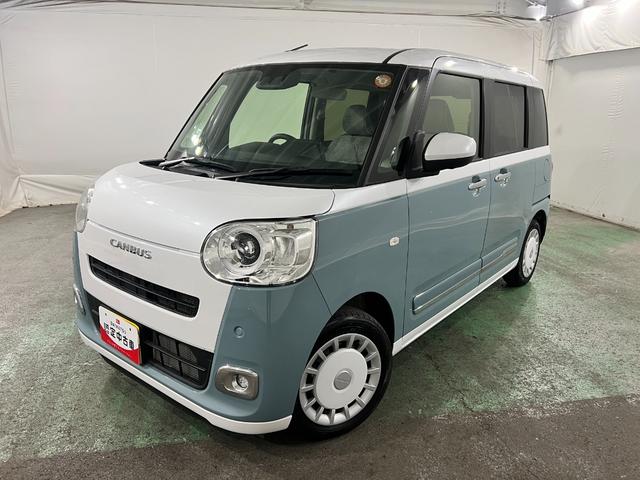 ムーヴキャンバスストライプスＧターボ　走行１１８７６キロ／車検整備付１年保証・走行距離無制限　サイドエアバック　クリアランスソナー　オートマチックハイビーム　オートライト　ＬＥＤヘッドライト　ベンチシート　シートヒーター　両側電動スライドドア（埼玉県）の中古車