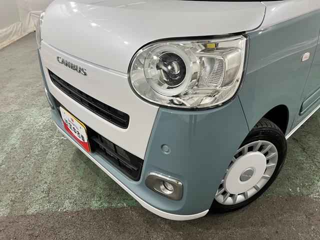 ムーヴキャンバスストライプスＧターボ　走行１１８７６キロ／車検整備付１年保証・走行距離無制限　サイドエアバック　クリアランスソナー　オートマチックハイビーム　オートライト　ＬＥＤヘッドライト　ベンチシート　シートヒーター　両側電動スライドドア（埼玉県）の中古車