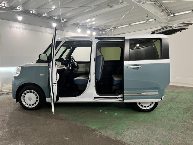 ムーヴキャンバスストライプスＧターボ　走行１１８７６キロ／車検整備付１年保証・走行距離無制限　サイドエアバック　クリアランスソナー　オートマチックハイビーム　オートライト　ＬＥＤヘッドライト　ベンチシート　シートヒーター　両側電動スライドドア（埼玉県）の中古車