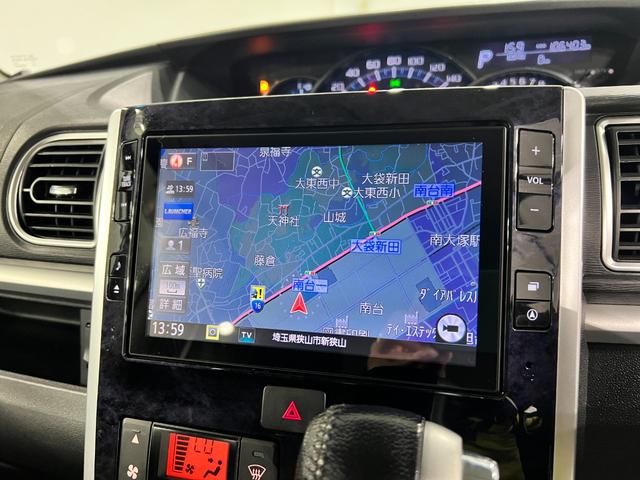 タントカスタムＲＳ　トップエディションＳＡII　８型ナビ／ドラレコ１年保証距離無制限　走行距離１０６４０３キロ　フルセグナビ　バックカメラ　ドラレコ　純正マット　ＬＥＤヘッドランプ　アイドリングストップ　両側電動スライドドア　オート格納式ドアミラー　キーフリー（埼玉県）の中古車