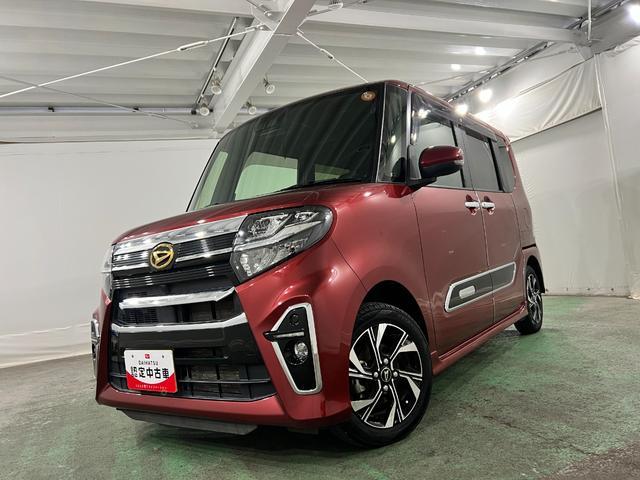 タント 中古車 カスタムＸスタイルセレクション　車検整備付／ルーフスポイラー１年保証距離無制限　走行距離４１１８３キロ　純正マット　サイドエアバッグ　ＬＥＤヘッドランプ　アイドリングストップ　シートヒーター　両側電動スライドドア　オート格納式ドアミラー　キーフリー