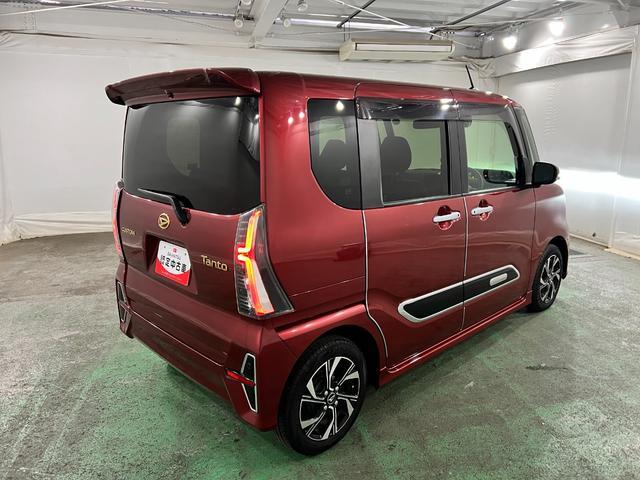 タント 中古車 カスタムＸスタイルセレクション　車検整備付／ルーフスポイラー１年保証距離無制限　走行距離４１１８３キロ　純正マット　サイドエアバッグ　ＬＥＤヘッドランプ　アイドリングストップ　シートヒーター　両側電動スライドドア　オート格納式ドアミラー　キーフリー