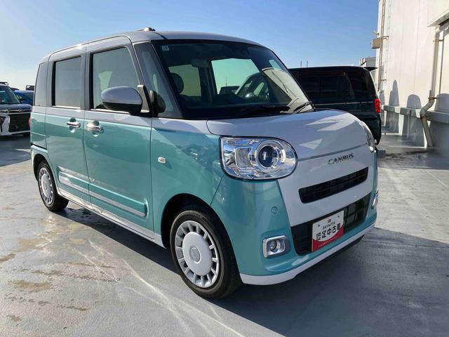 ムーヴキャンバスストライプスＧＬＥＤヘッドライト／両側電動スライドドア／アダプティブクルーズコントロール／コーナーセンサー／衝突回避支援システム／横滑り防止装置／オートライト／オートエアコン／電動格納ミラー／電動パーキングブレーキ（千葉県）の中古車